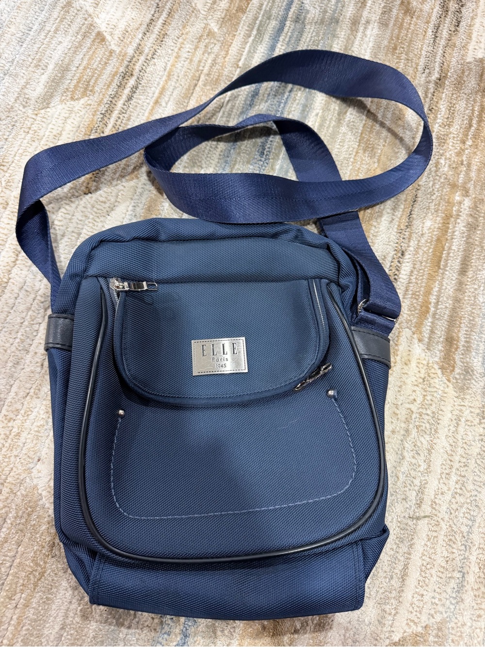 Elle Men’s Navy Messenger Crossbody Bag